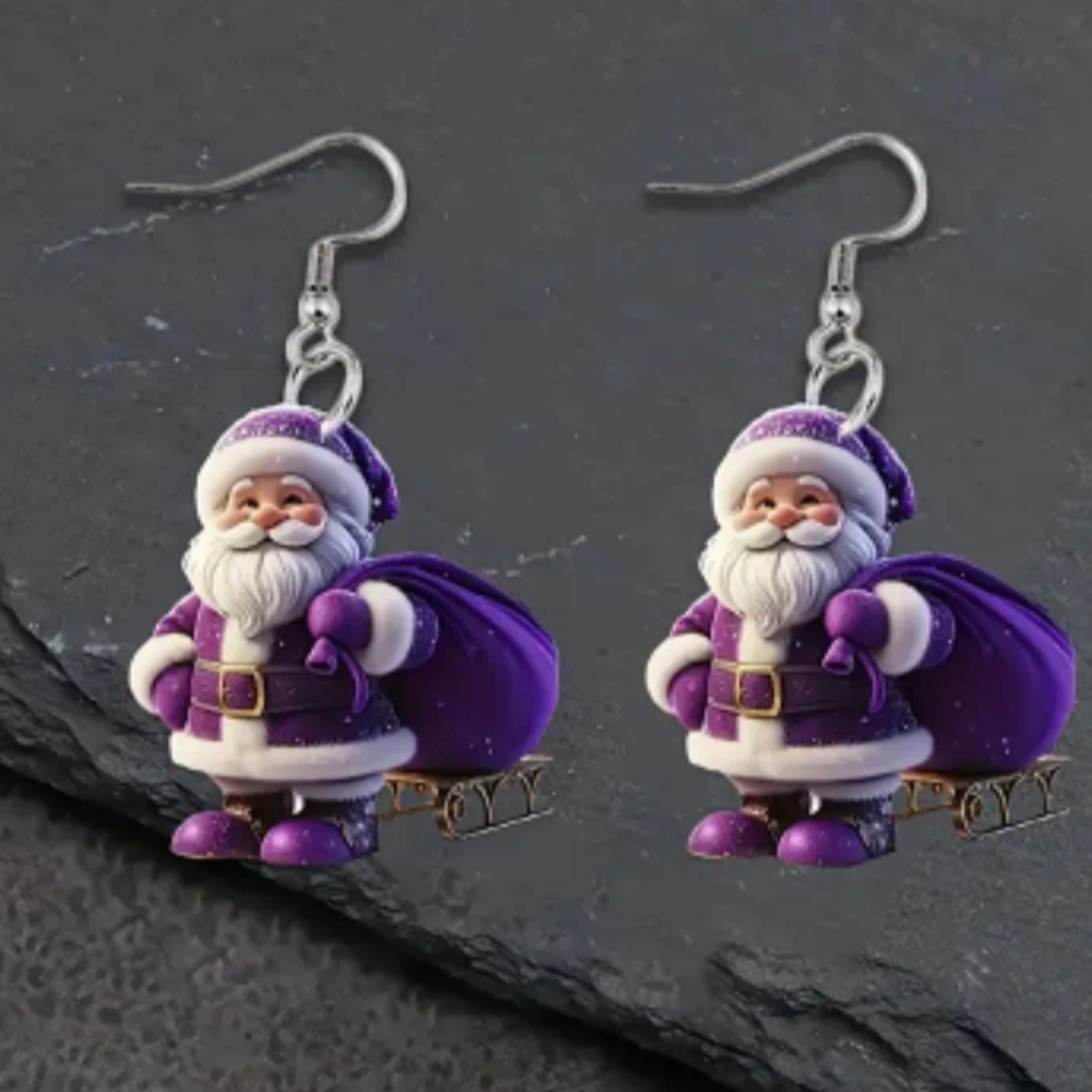 Snowman Acrylic Earrings with Scarf